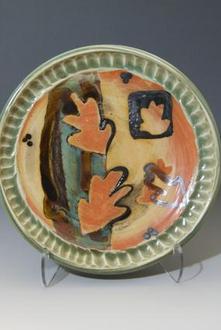 Altered Wheel-Thrown Plate with Glaze Inlay